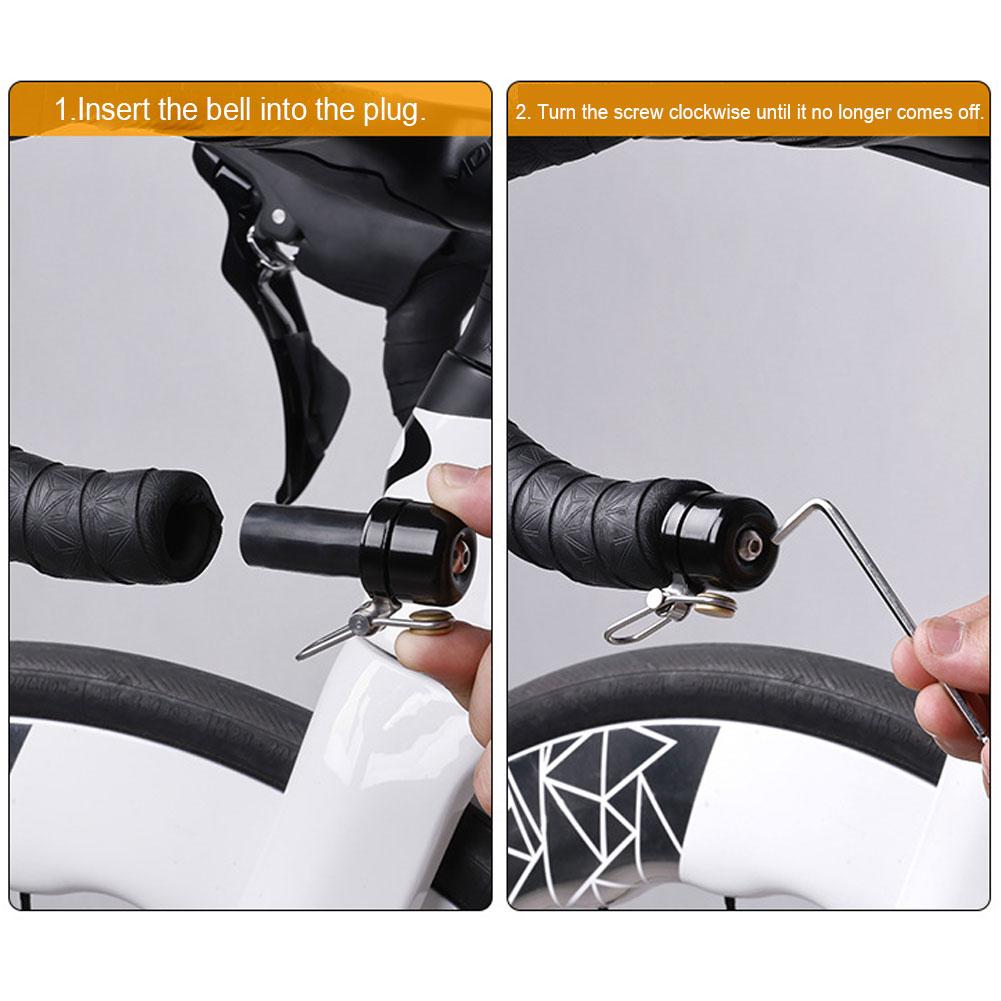Bicycle Handlebar Bell Compacts Handlebar End Mount Handlebar Plug Type Mental Horn Anti-Theft Bike Safety Warning Alarm Bells