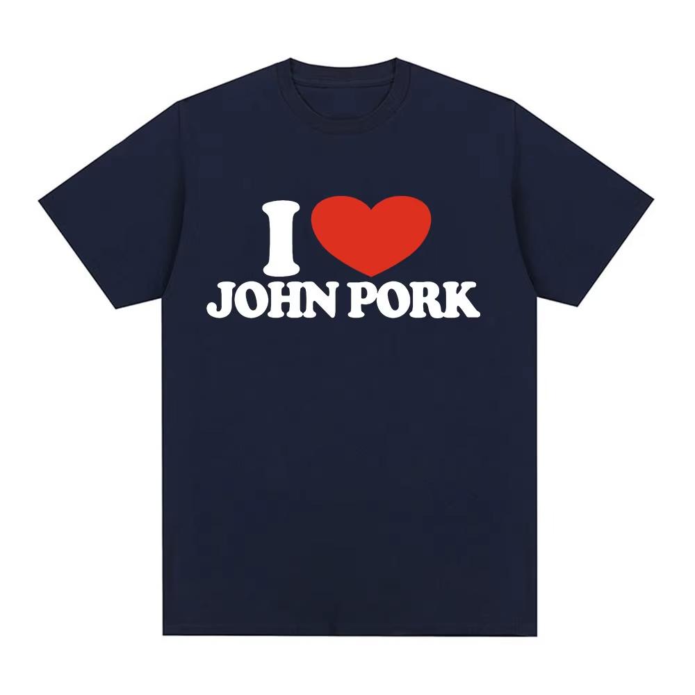 R.I.P John Pork Funny Humor Pig Meme T Shirt Men's Women Fashion Vintage Tops Cotton Oversized Short Sleeve Tee Nostalgic Casual