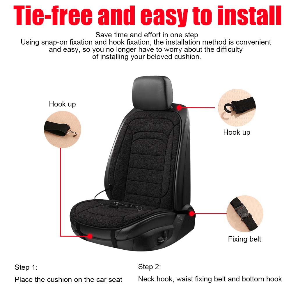 HulitTop Car Cushion Winter Warm Cushion Fast Heating 3-speed Car Seat Heating Pad Seat Cover Protect 12V 30W Cars Accessories