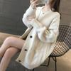 Fauler Wind V-Ausschnitt Zopfstrickpullover lockerer Überzieher Damen Strickjacke V-Ausschnitt vielseitige Pulloverjacke