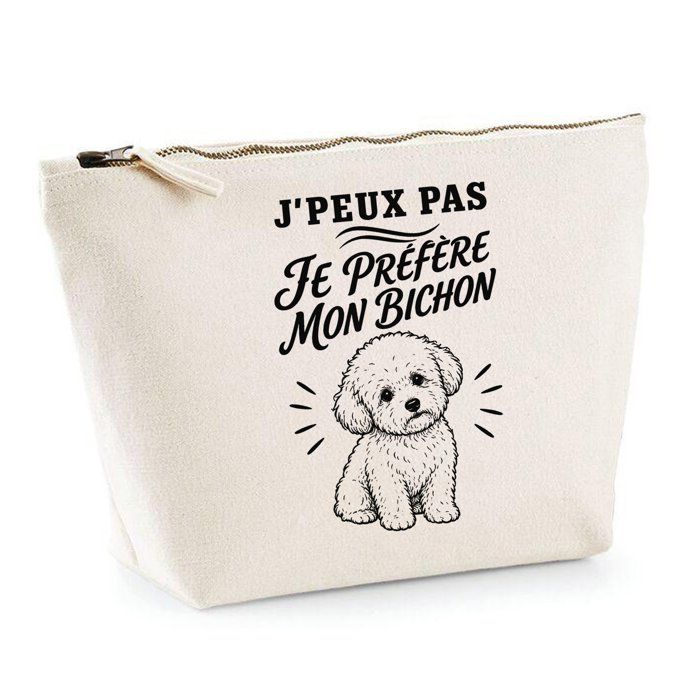 Trousse de toilette - PLANETEE - J'peux pas minimaliste - Beige - 100% coton - 3 L