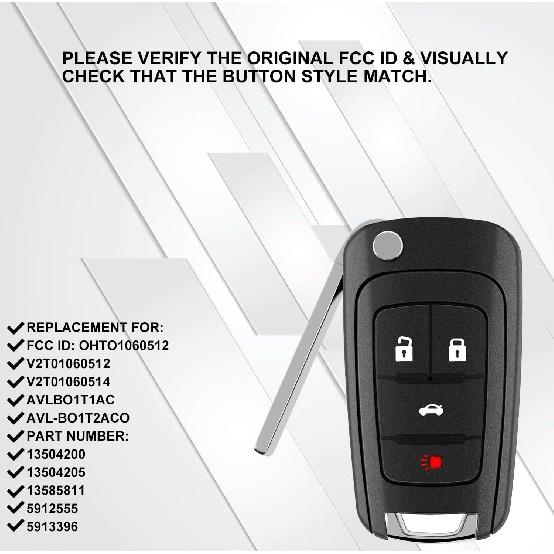 fit for Chevy Equinox Camaro 2010 2011 2012 2013 2014 2015 2016 2017 Cruze Malibu Impala Sonic GMC Terrain Buick Lacrosse Regal Verano Encore Keyless
