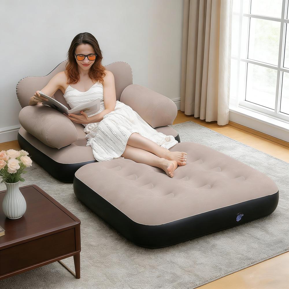 Inflatable Sofa Outdoor Adult Lazy Sofa Multifunctional Five In One Inflatable Bed Convenient Beach Sofa Foldable Lounge Chair