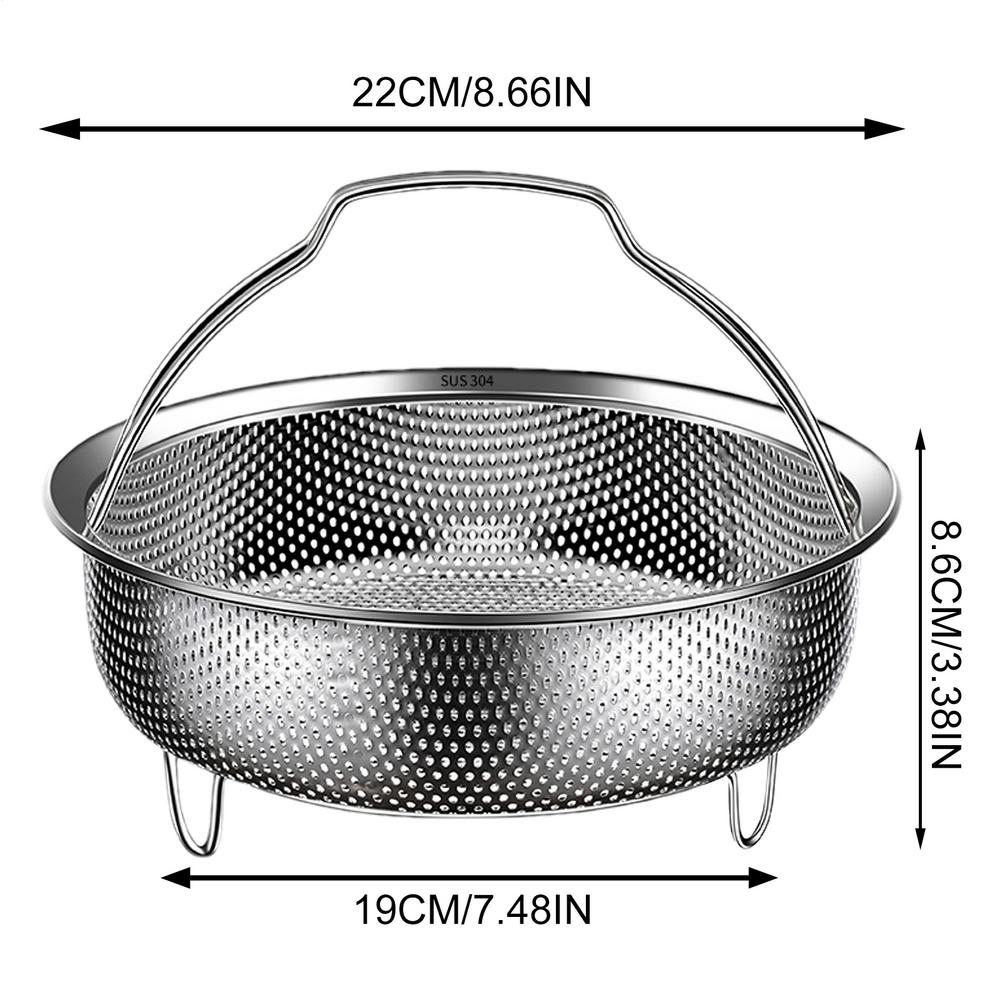 Stainless Steel Steamer Basket Heat Resistant Multifunctional Metal Colander With Handle Bun Vegetable Steaming Basket For