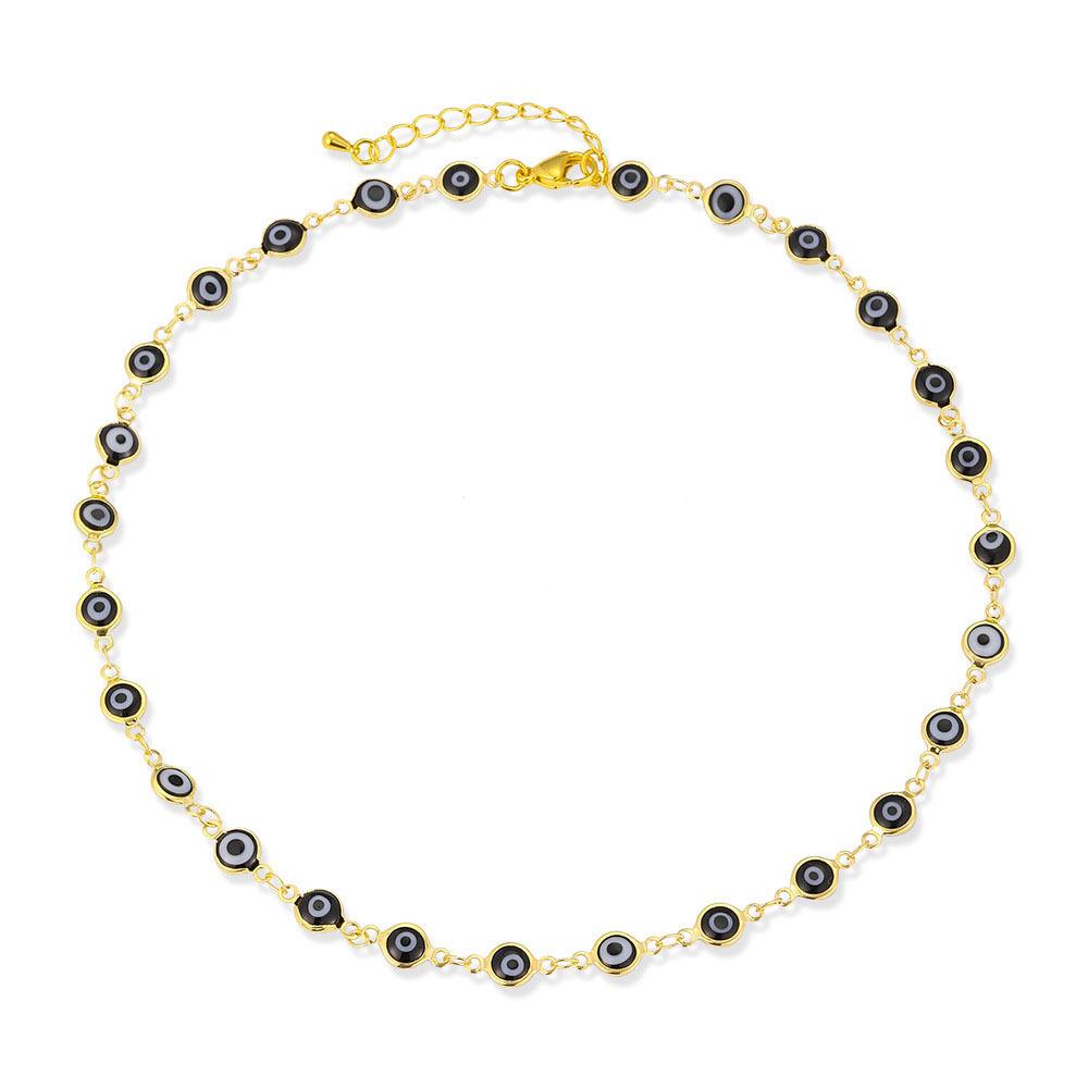 New Necklace Necklace of Devil's Eye Female Personality Minority Simple Creative Trend Mixed-color Clavicle Chain Jewelry