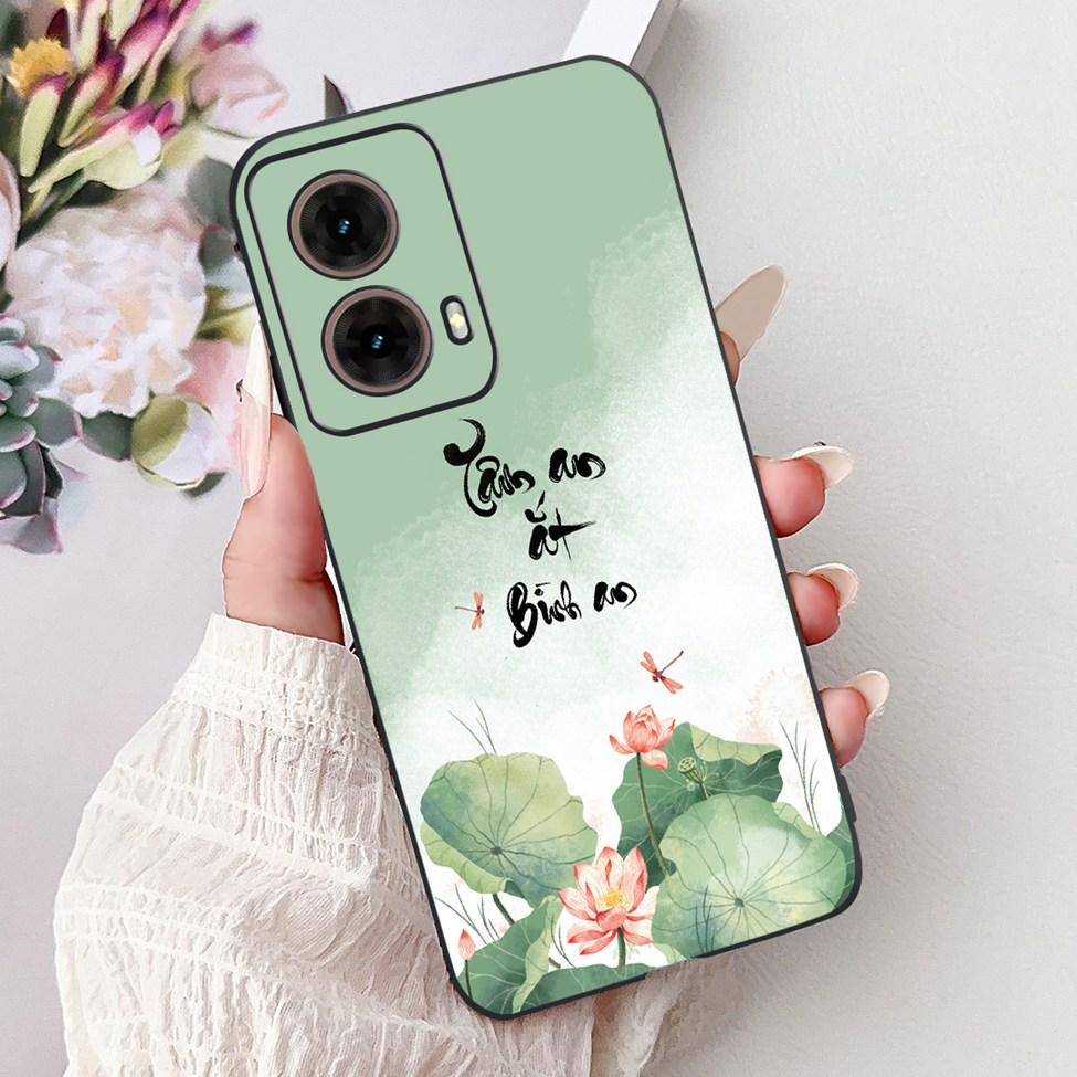 For Motorola Moto G85 Case Silicone Cute Cat Fashion Flowers Painted Back Cover For Motorola G85 Moto G85 Phone Case XT2427-3
