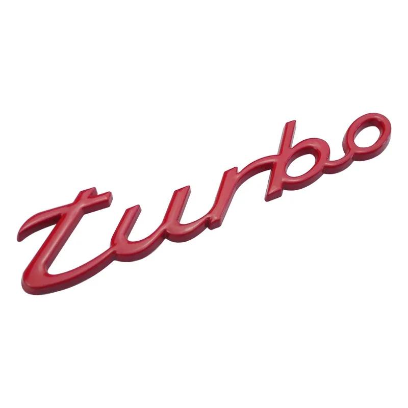 3D Metal Turbo Letters Rear Trunk Front Grille Hood Emblem Badge Sticker Universal For Mazda Hyundai BMW Honda KIA Mitsubishi Wcgvh11