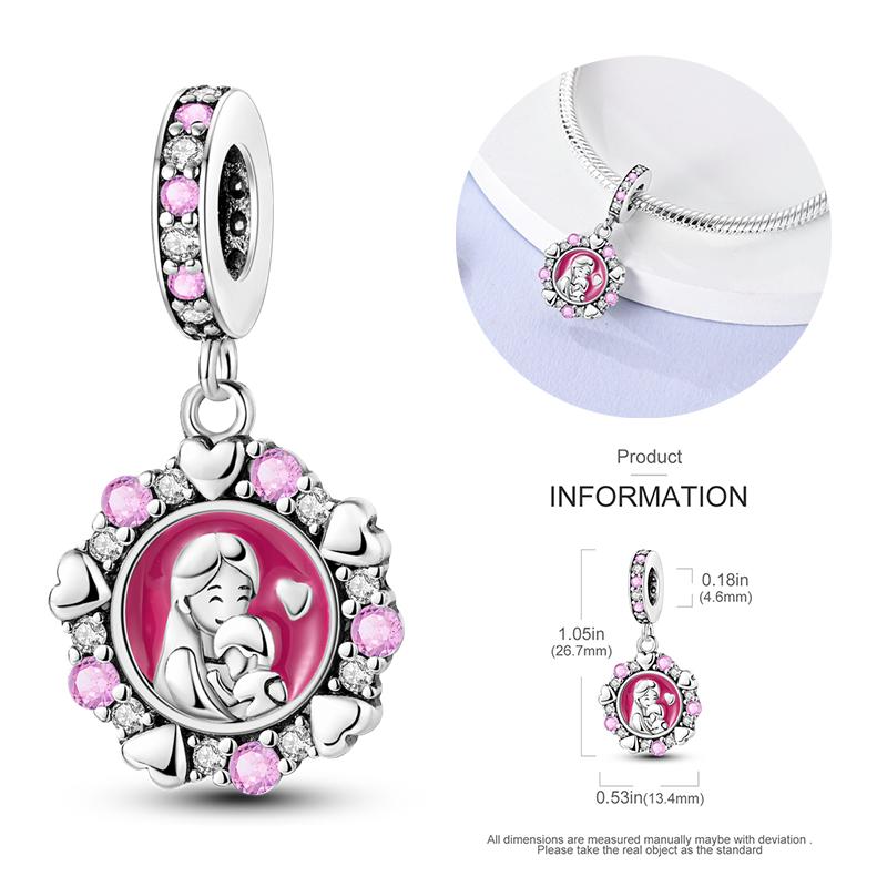 New Copper Bow Star Love Pink Series Charm Beads Suitable For 3Mm Original Bracelet Diy Fashion Jewelry Gift