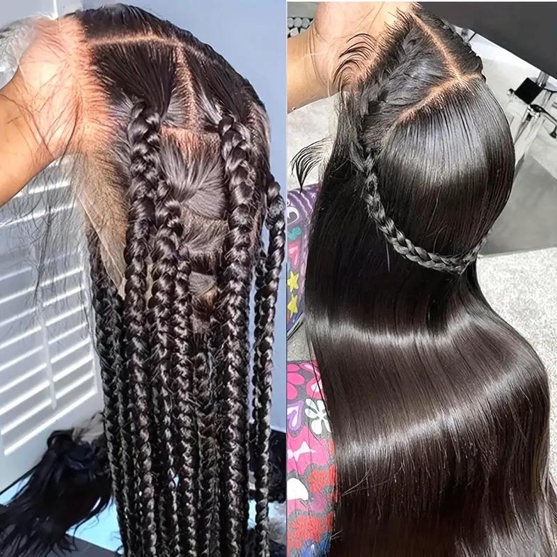 Hot-selling front lace wig long straight hair, chemical fiber full head cover fluffy natural wig spot wholesale