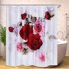 Sunflower Flowers Red Rose Shower Curtain Bath Waterproof Curtains For Living Room Luxury Set Screen Bathroom Accessories Sets