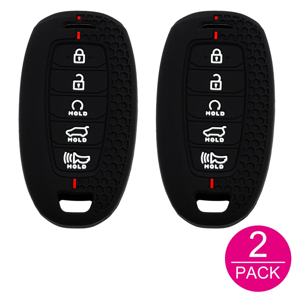 2X Silicone Car Key Fob Cover Case Holder Keychain For Hyundai Tucson Sonata Venue Accent Santa Fe Cruz Nexo Kona Elantra Gt I30