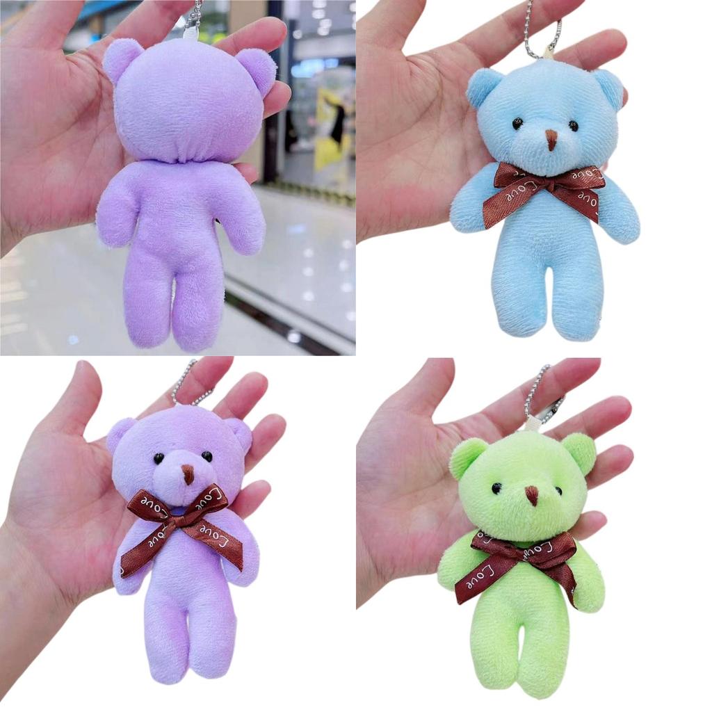 Animal Shaped Pp Cotton Stuffed Teddy Bear Keychain