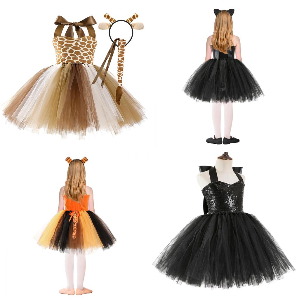Adorable Leopard Giraffe Tiger Cosplay Costume Set For Girls
