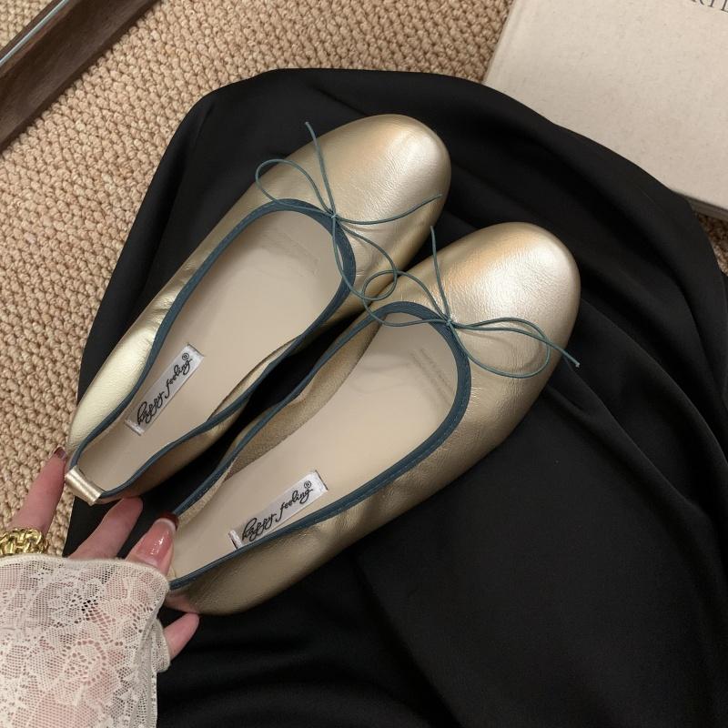 Fashion Bailamos Fashion Bow Tie Flats Ballet Shoes Women Female Ballet Round Toe Shallow Cut Ballerina Soft Moccasin Dress Shoes Zapato