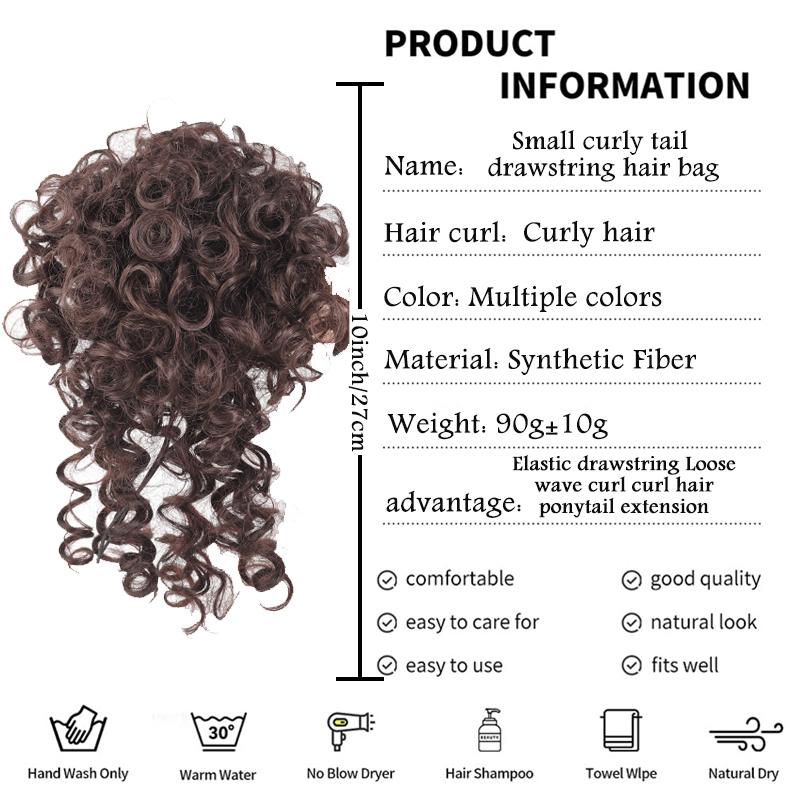 Messy Bun Hair Piece Elastic Drawstring Loose Wave Curly Scrunchies Ponytail Extension