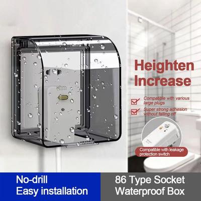 Wall-mounted Switch Protective Cover Plastic Self-Adhesive Enlarged Socket Waterproof Box 86 Type Protection Socket Wall