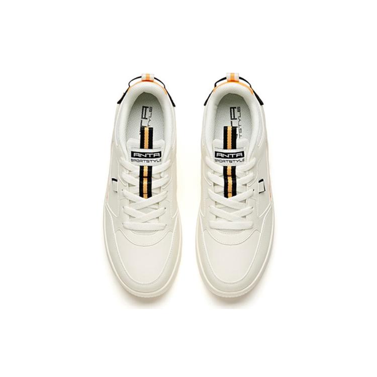 New Anta Anti Slip Wear Resistant Low Top Skateboard Shoes White Orange 912018066-5