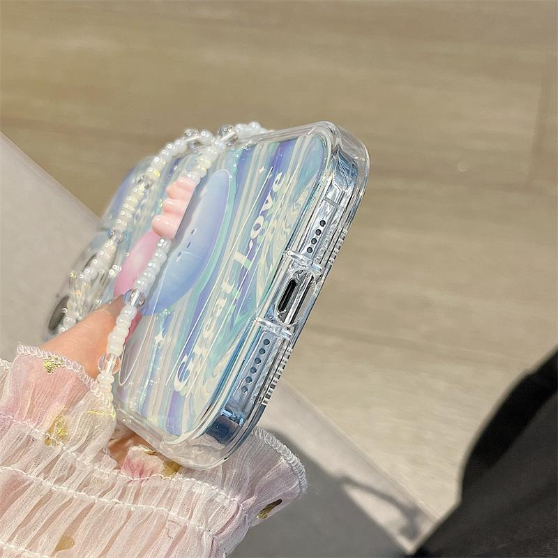 Mobile Phone Cases for iPhone 11 13 XR 15 Pro Max 12 14 Pro Max Case iPhone 16 7 Plus 8 Plus XS Max 6 15 Plus Laser Wave Pattern Anti-drop Waterproof