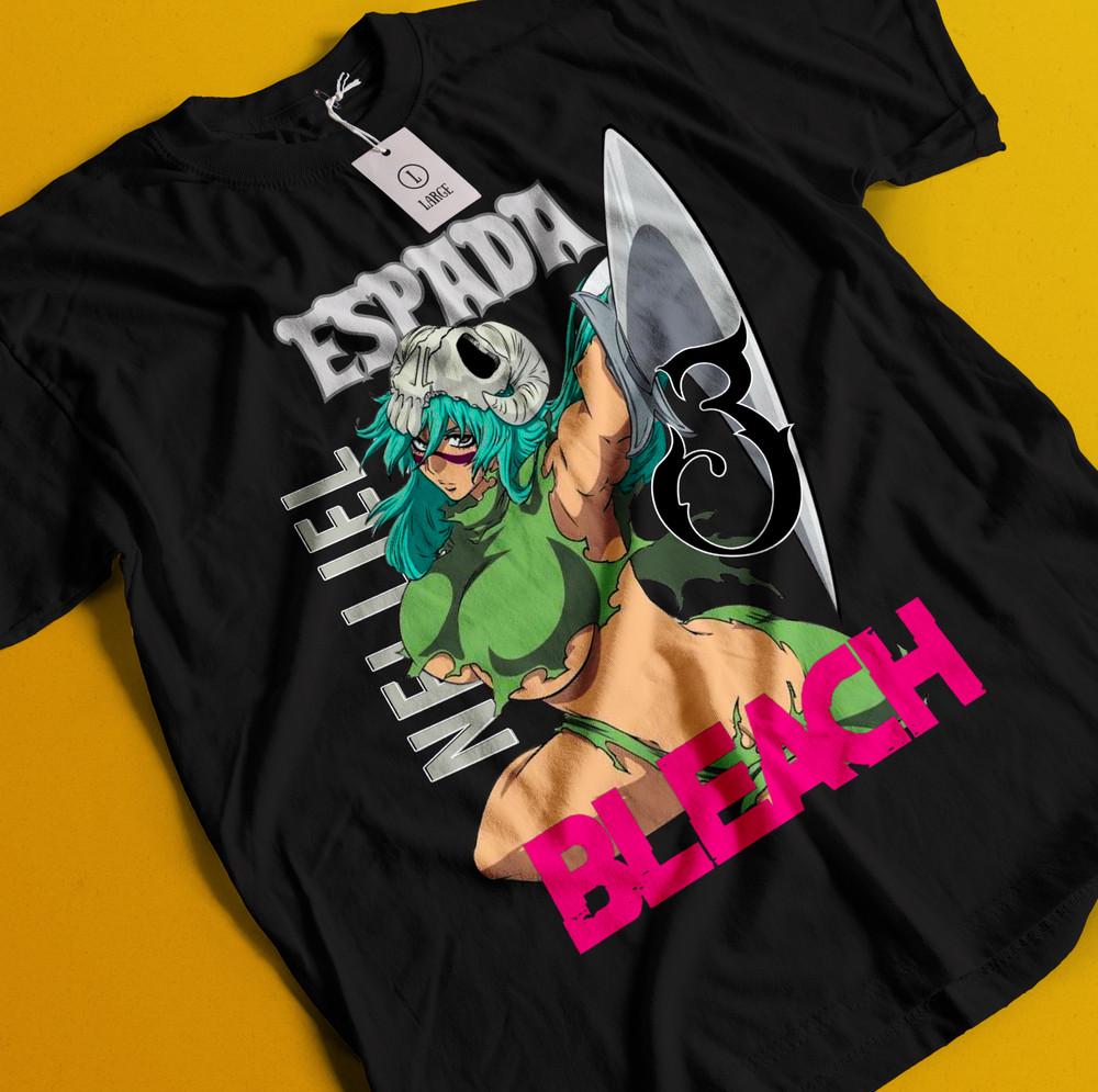 

Nelliel Tshirt Bleach Anime T-Shirt Espada Shirt Ichigo Bankai Tee Aizen Nel XL