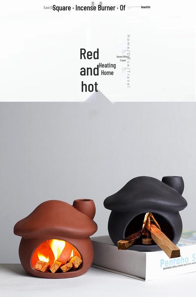 Mushroom House Ceramic Aroma Burner & Candle Holder for Palo Santo and Sage