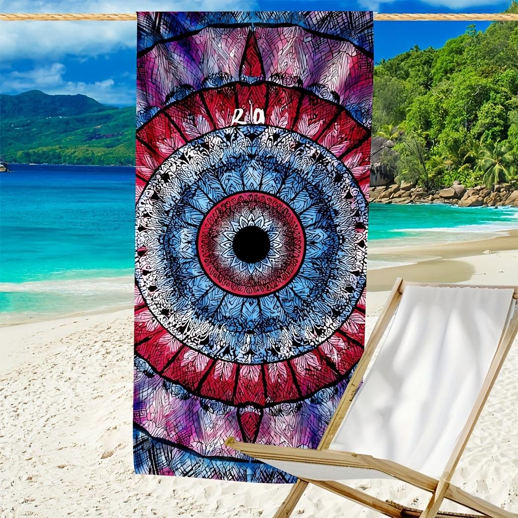 1pc Ultra-Soft Microfiber Beach Towel | Mandala Pattern, Polyester, Lightweight and Absorbent, Ideal for Yoga, Travel, Swimming