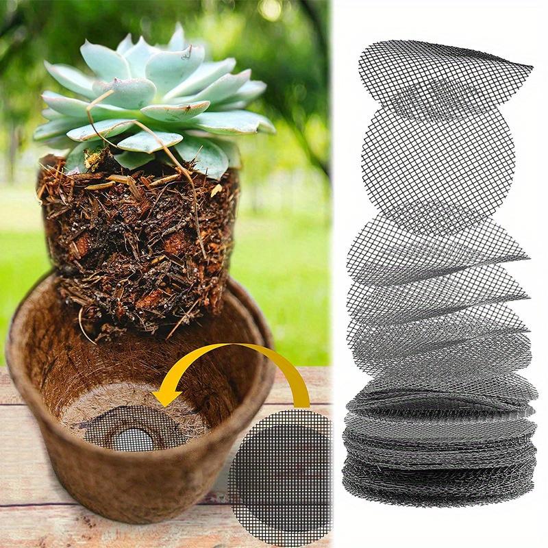 Flower pot hole mesh mat, circular drainage hole mesh to prevent soil erosion, bonsai pot bottom mesh mat, gardening supplies