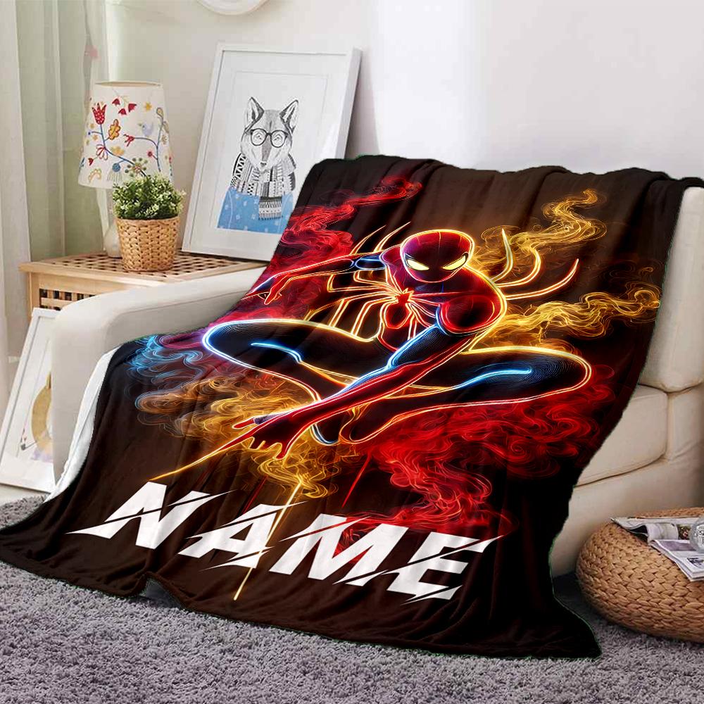 Custom Name "Spider-Man: Web Heroes" blanket for Couch & Bed, Plush Cozy Fuzzy Blanket Super Soft & Warm Blankets for Fall and Winter. 090816
