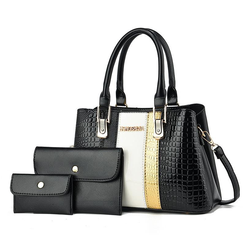 New Fashiable and Versatile Large Capacity Mother Bag for Women One Shoulder Crossbody Bag 3-piece Set Hand Bag Ladies