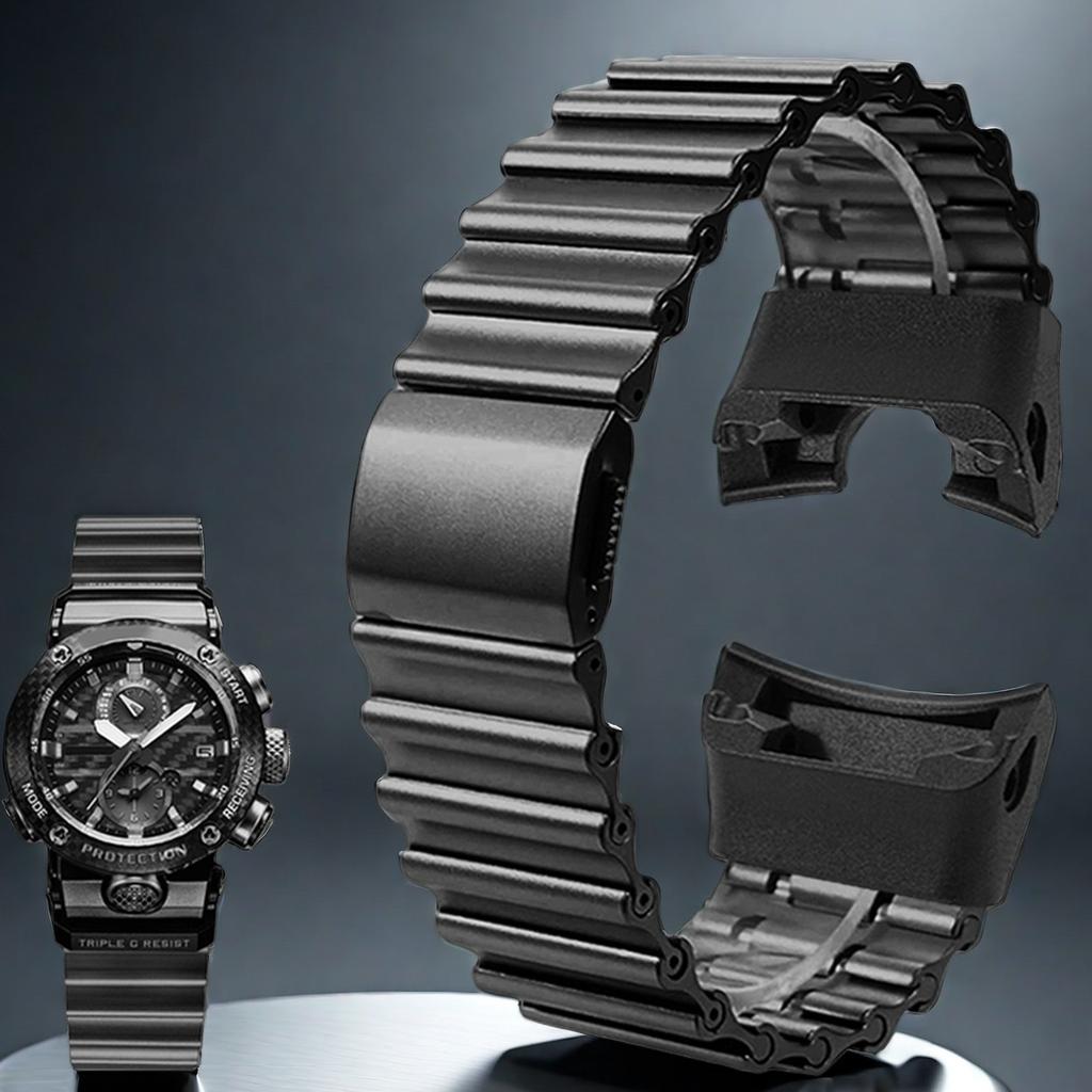 For Casio Space Hero Aerospace Black Knight GWR-B1000 Series Modified Trendy Steel Strap Stainless Steel Strap Accessories