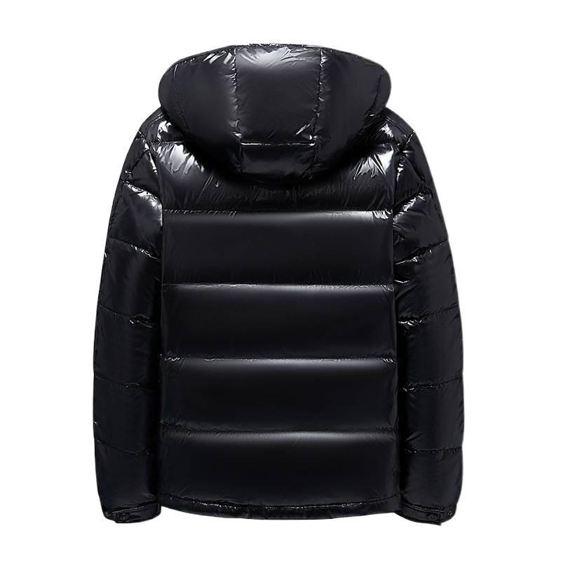Herren Winter 2021 Glänzende Kapuzen-Daunenjacke - Kurzer, Dicker und Warmer Mode-Mantel