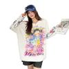 Korean Style Plus Size Knitwear: Heavy Print, Hot Drill Round Neck, Long Sleeve Sweater for Autumn/Winter Women