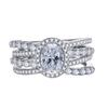 Huitan Sparkling White Cubic Zirconia Wedding Rings for Women Fashion Cross Band Newly Designed Female Rings Engagement Jewelry