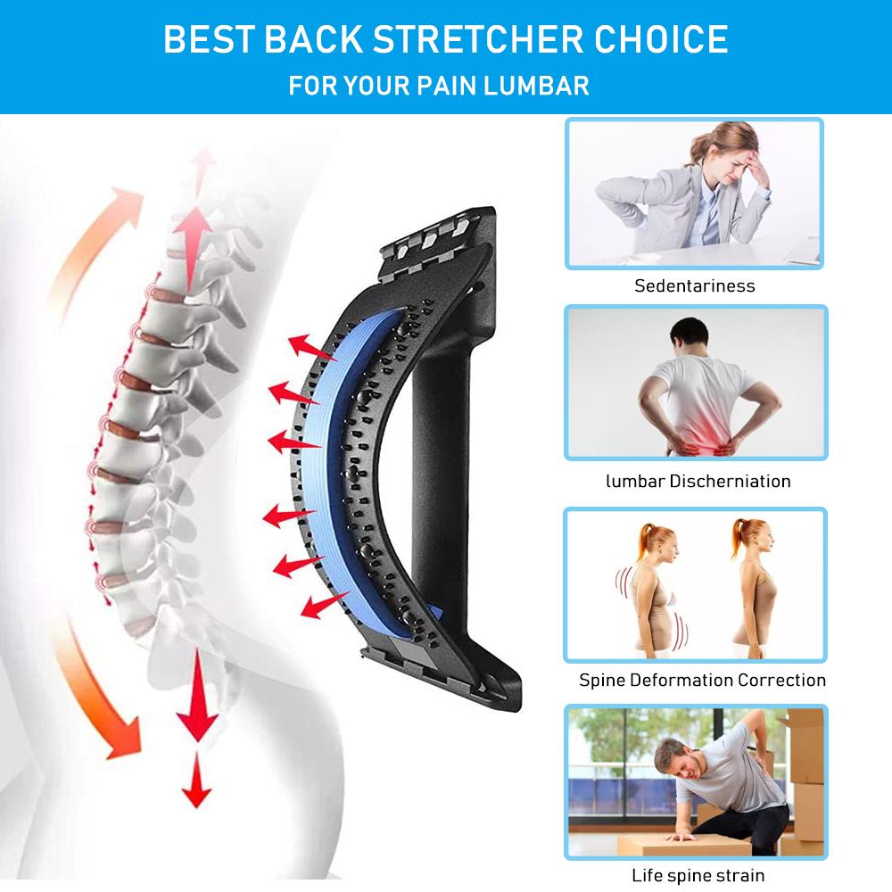 Portable Lumbar Massager Back Spine Stretcher Back Pain Relieving Body Relaxing