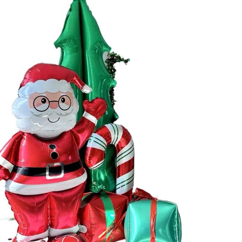 90cm Standing Santa Claus Foil Balloon Large Foil Balloon for Christmas Holiday Party Decorat 2026 New Year Birthday Easter Gift
