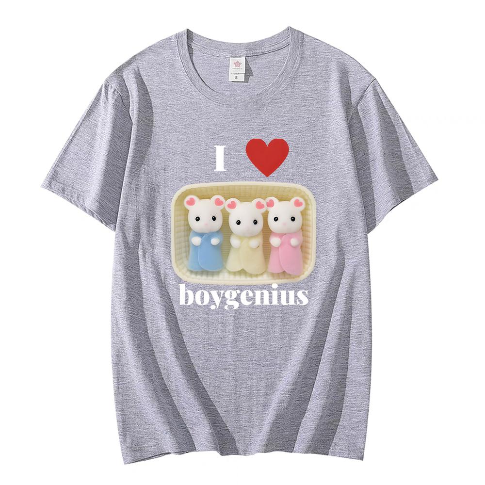 I Heart Boygenius Calico Critter Baby Design T-shirts for Women Men Cute Cotton Tshirts Anime Print Soft O-neck Tees Summer Tops