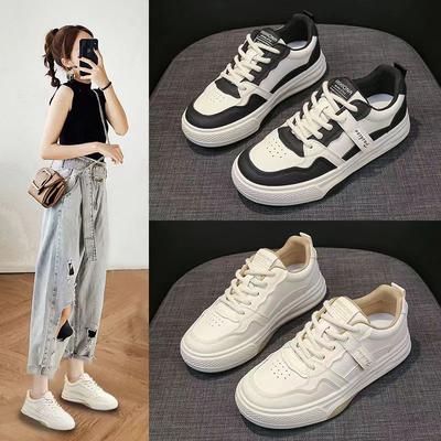 Leather White Shoes Women's Summer Sports and Leisure Women's Shoes Trendy Women's Shoes Versatile Fashion Travel Board Shoes Women