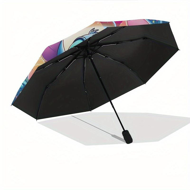 Stitch,Ohana Themed folding umbrella, the best choice for gift giving, 8 ribs, casual, durable, lightweight and portable travel umbrella, su
