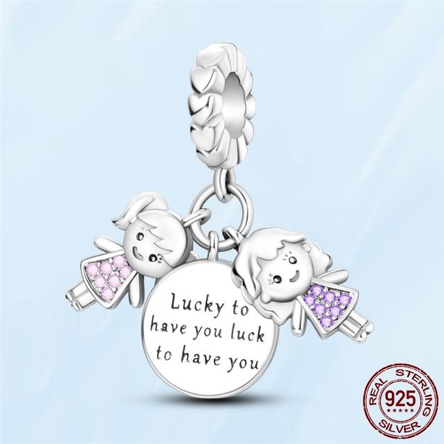 Prívesok na kľúče zo striebra 925 Sterling Strieborná taštička Malá taštička Držiak na srdiečko Priliehavý originálny značkový kúzlo pre ženy