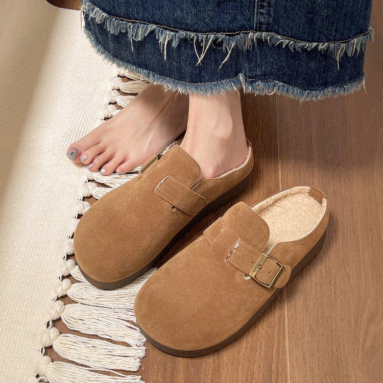 

Новые женские туфли-полусабо на платформе, модные, универсальные, для ленивых людей, на одной педали 40