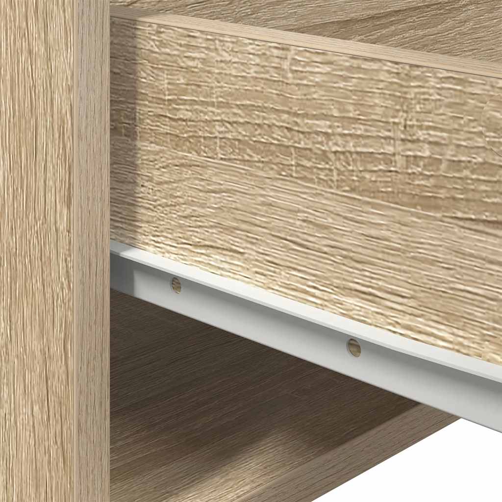 Wall Mounted Nightstands with LED Lights 2 pcs Sonoma Oak