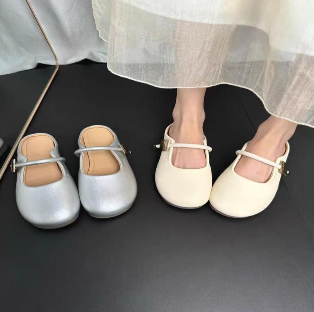 Baotou half slippers women can wear with skirts in summer French Mary Jane shoes soft soles are not tired feet single shoes women