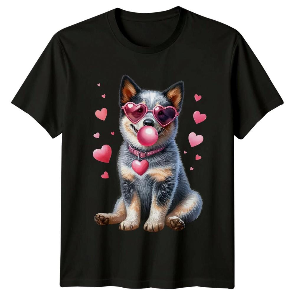 Valentines Day Dogs Holidays Unisexs TShirt Unisexs Tee Puppy Bubblegum Graphic