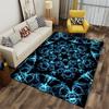 Modern Blue Neon Abstract Pattern Living Room Carpet - Home Decor Rug Suitable for Use As an Anti-slip for Living Room Bedroom Sofas