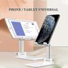 Phone Stand Angle Height Adjustable, Fully Foldable Portable Desktop Phone Stand Base Compatible White (1pcs)
