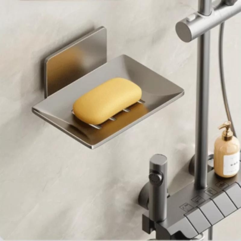Badkamer Roestvrij Staal Zeepbakje Niet Geperforeerd Wandmontage Zeep Spons Houder Organizer Accessoires Keuken Zeep Houder