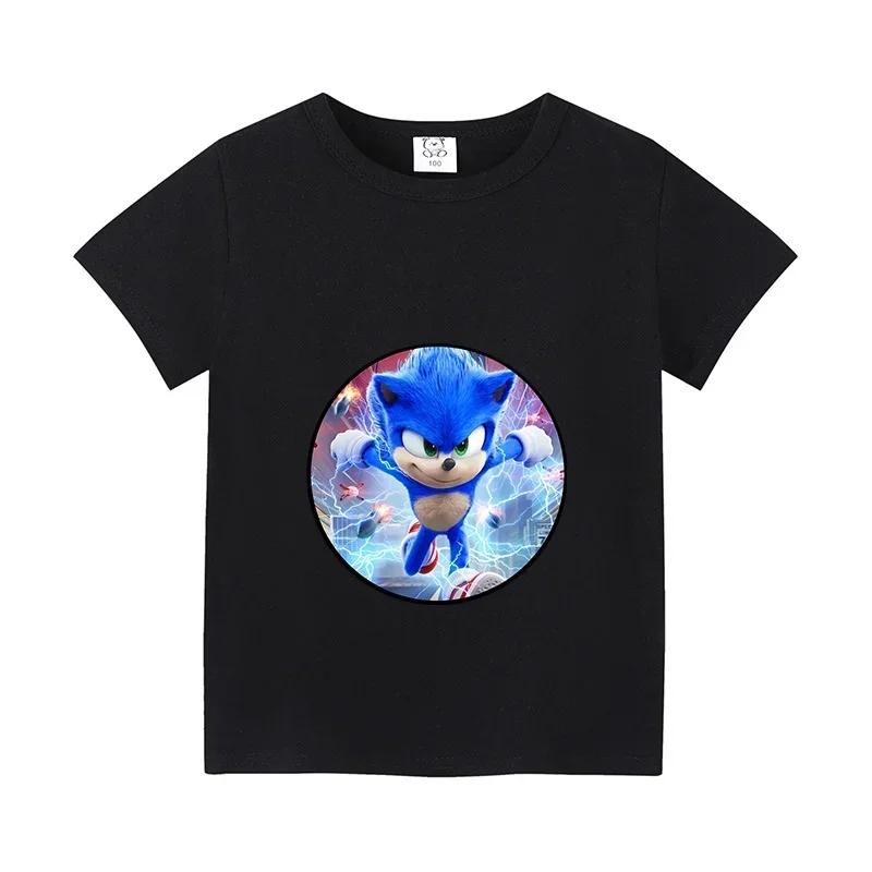 Purchased Products Sonics Tshirts Childrens Shortsleeved Casual Cotton Tshirts and 100 Cotton Cartoon Printed Tshirts