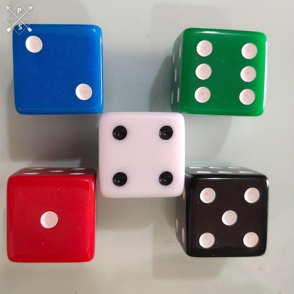 25 mm großer, abgerundeter Würfel, 5 Farben – perfekt für Kinder und Erwachsene zum Spielen