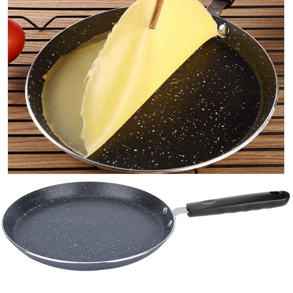 Round Shape Nonstick Crepe Pan Aluminum Alloy Flat Skillet Pan  Pancake Egg Pizza Tortilla