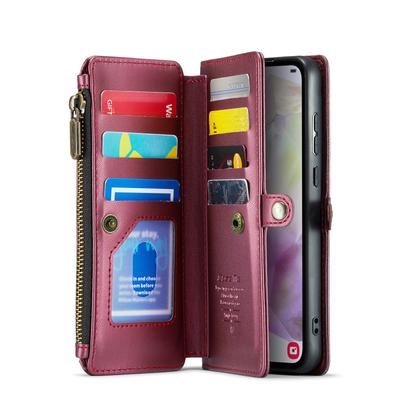 Voor Samsung Galaxy A36 5G Leren Hoes CASEME C36 Rits Meerdere Kaartsleuven Telefoonhoes met Riemen