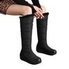 35--44 Stivali Suola Spessa Tacco Inclinato Stivali da Neve Donna Velluto Ispessito Stivali Imbottiti Stivali Lunghi Scarpe da Donna